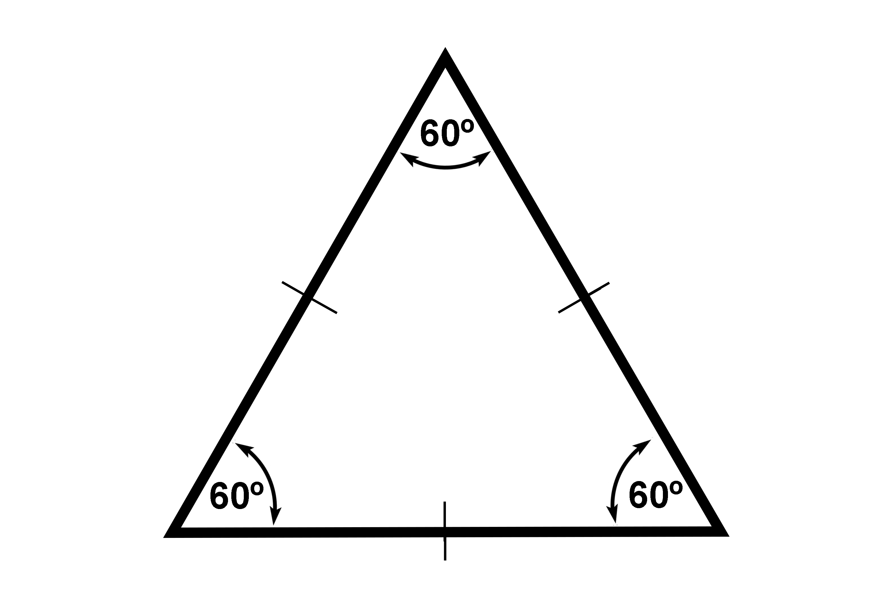 An equilateral has 360 degree corner angles